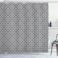 thumbnail image 1 of Celtic Shower Curtain, Illustration of Celtic Interlaced Pattern Traditional Everlasting Knot Motif, Fabric Bathroom Set with Hooks, 69W X 70L Inches, Black and White, by Ambesonne, 1 of 3