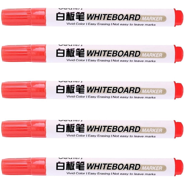 Marcador para Pizarrón VentDepot MarkerRed 5 Pzas Rojo Punta redonda mediana MXMRY-005