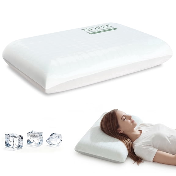 Memory Foam Pillow, Cooling Support Pillow for Sleeping Neck Pain, Breathable & Removable Cover, Medium Soft