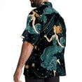 thumbnail image 3 of Virgo Constellation Men's Short Sleeve Hawaiian Shirt Button Down Poplin Beach Casual Printed Unisex Summer Tops, 3 of 6