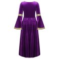 thumbnail image 3 of DPOIS Kids Girls Medieval Princess Dress Ball Gown Victorian Renaissance Vintage Dress Purple 10, 3 of 6