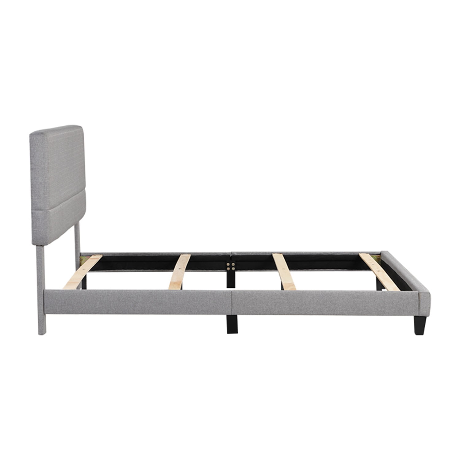 Kadyn Queen Platform Bed Frame with Linen Headboard, Fabric Upholstered Bed Frame / Wood Slat Support / No Box Spring Needed / Easy Assembly, Gray Kadyn Queen Platform Bed Frame with Linen Headboard, Fabric Upholstered Bed Frame / Wood Slat Support / No Box Spring Needed / Easy Assembly, Gray