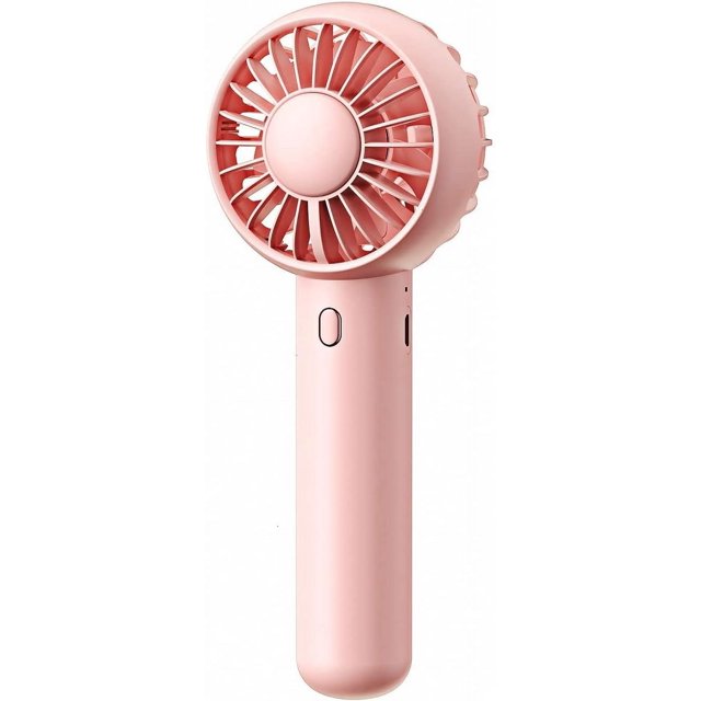1 pieza (rosa, 1500 mAh) Mini ventilador de mano, potente ventilador de escritorio de doble motor con base, diseño lindo, ventilador portátil pequeño personal de 3 velocidades, ventilador USB liviano