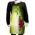 thumbnail image 1 of Spa Kids Apron, Stones and Bamboo Leaves on the Water Pool Meditation Freshness Relaxing Theme, Boys Girls Apron Bib with Adjustable Ties for Cooking Baking Painting, Apple Green Magenta, by Ambesonne, 1 of 2