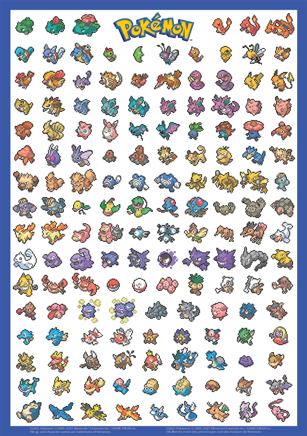 Buffalo Games 500-Piece Retro Pixel Pokémon Chart Interlocking Jigsaw Puzzle