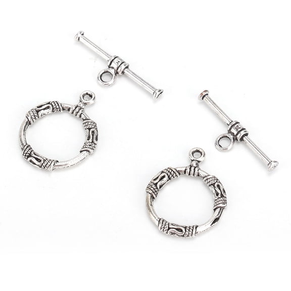 Riousery 20Pcs Vintage Handcrafted Toggle Clasp Necklace Bracelet DIY Jewelry Findings Making Accessory