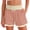 Red women striped shorts with pockets a1, variant on Cagogo Women's Striped Elastic Waist Shorts with Pockets Casual Loose Summer Beach Lounge Party Drawstring Comfort Fit, Black L