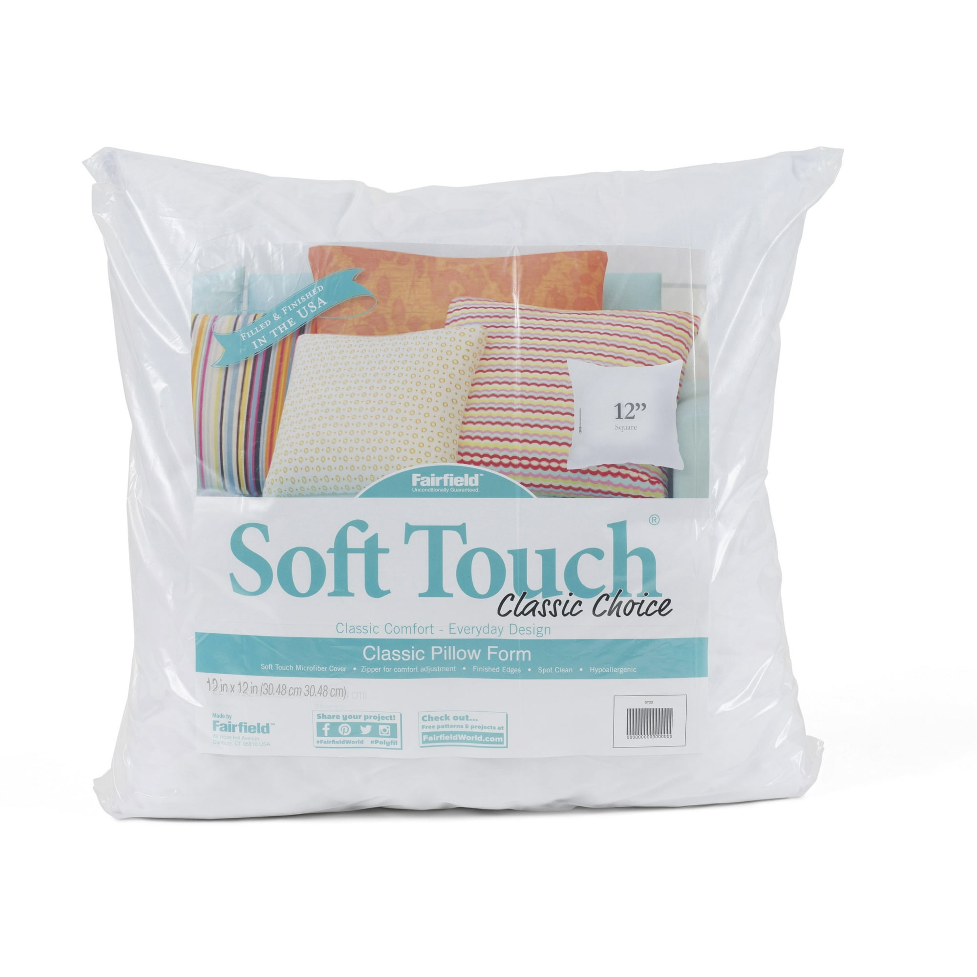 Fairfield Soft Touch Decorative Pillow Insert 12 X 12 Walmart Com Walmart Com