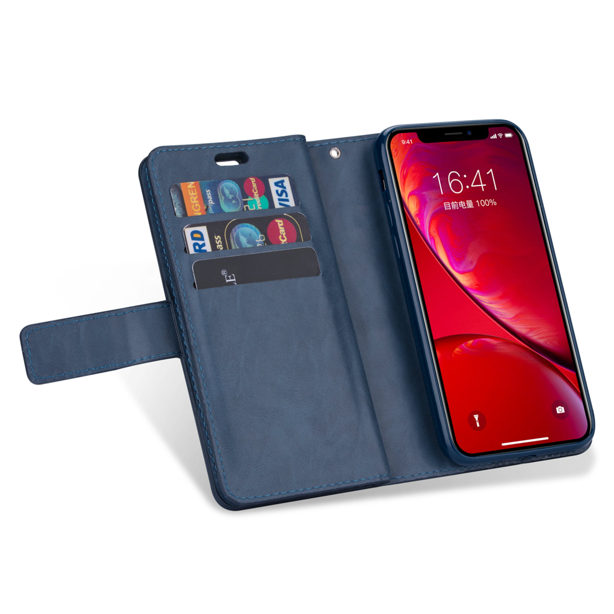 iPhone 11 Pro Max Wallet Phone Case,Dteck Crossbag Wallet Lager Capacity  Purse With Zipper Pocket, Flip Folio Stand Phone Cover with Wrist  Strap/Shoulder Strap For Apple iPhone 11 Pro Max 6.5,Winered 