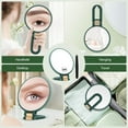 thumbnail image 6 of GoXteam 1X/30X Magnifying Handheld Mirror Double Sided, Foldable Travel Makeup Mirror, Adjustable Rotation Pedestal Hand, Hanging, Desk Vanity Mirror, Dark Green, 6 of 7