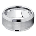thumbnail image 2 of 10mm Tungsten Wedding Band Silver Tungsten Ring Tungsten Carbide Band Brushed, 2 of 3