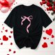 thumbnail image 5 of Primavera Top Mujeres Moda Casual Nueva Cinta de Arco Impresa Cuello Redondo Camiseta de Manga Corta, Camiseta de Cuello Tripulado, 5 of 8