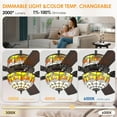 thumbnail image 5 of PHORUS Tiffany Style Ceiling Fan with Lights and Remote, 52 Inch Ceiling Fan Chandelier with Reversible Motor, Vintage Stained Glass Shade, 6-Speed Indoor Outdoor Ceiling Fan Light Fixture, 5 of 9