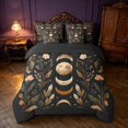 thumbnail image 3 of Homewish Moon Phase Printed Twin Bedding, Butterfly Blossom Bedding Comforter Set, Black Reversible 7-Piece, 3 of 7