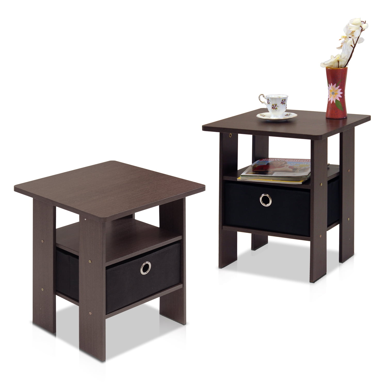 Furinno petite end table bedroom night stand deals