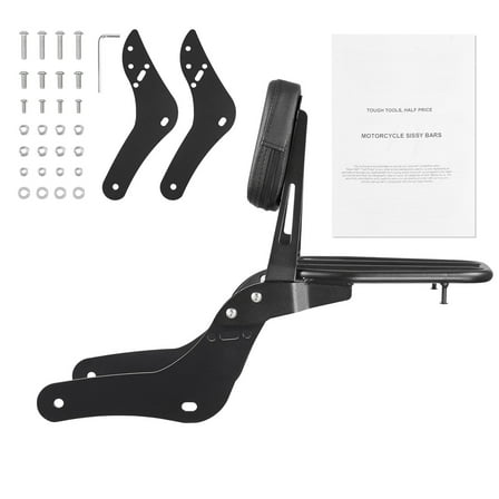 KFFKFF Motorcycle Passenger Backrest with Luggage Rack, Fits Honda Rebel CMX 1100 2021-2022, 18-Inch Height, Detachable Design, Sturdy Metal Construction with Comfortable Leather Cushion, Black