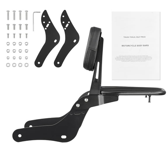 KFFKFF Motorcycle Passenger Backrest with Luggage Rack, Fits Honda Rebel CMX 1100 2021-2022, 18-Inch Height, Detachable Design, Sturdy Metal Construction with Comfortable Leather Cushion, Black