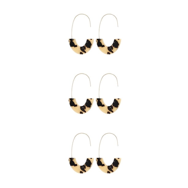 Pendientes Minnieouse estilo sencillo en forma de U estampado de leopardo