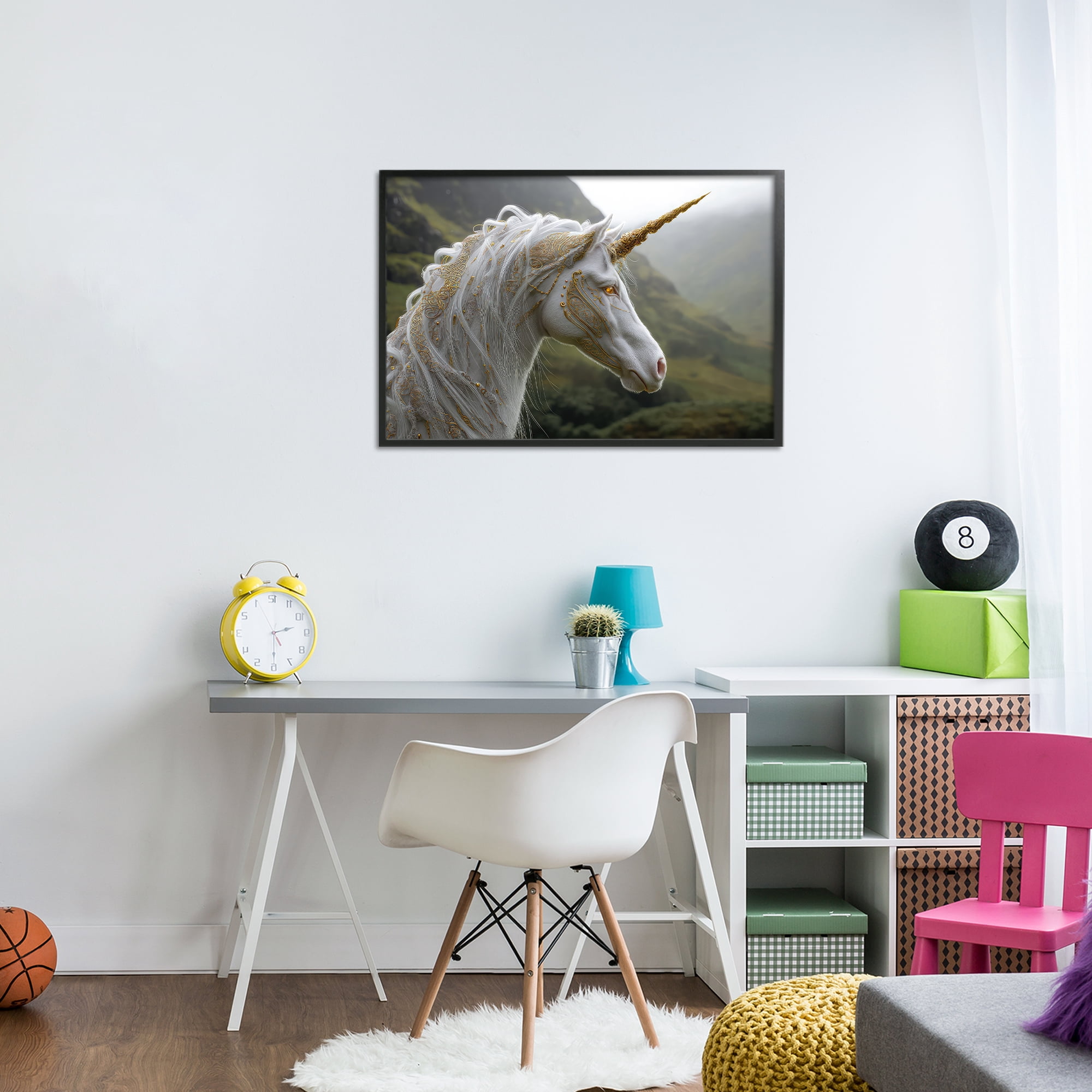Stupell Industries Ornate Celtic Unicorn Black Framed Giclee Art, design by The Wands Want