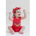 thumbnail image 2 of DC Comics Justice League Wonder Woman Toddler Girls Snap Romper and Headband Newborn to Toddler, 2 of 5