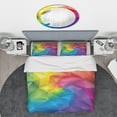 thumbnail image 3 of Designart 'Rainbow 3D Triangular Geometry' Modern & Contemporary Bedding Set - Duvet Cover & Shams, 3 of 4