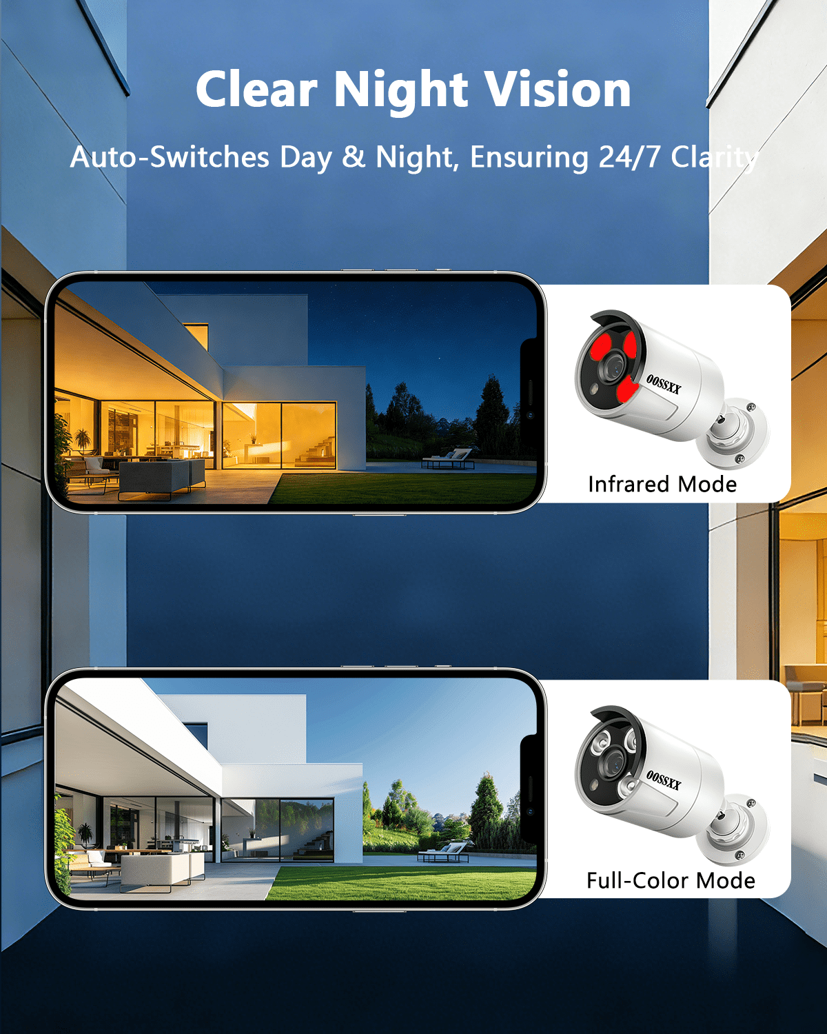 OOSSXX Add-on Camera for Outdoor Wired Security Camera System, 5MP POE Surveillance Cameras with Audio for Home Security