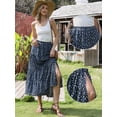 thumbnail image 2 of DARING DIVA Women's Boho Elastic Flowy A Line Skirts Trendy X-Small Dark Blue, 2 of 6