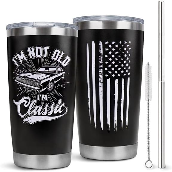 Gifts for Dad 20oz Tumbler Cup 40th, 50th, 60th, 70th, 80th Birthday Gifts for Men Funny Gift Ideas for Husband,Grandpa,Fathers Day Christmas Gifts for Men