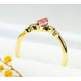 thumbnail image 2 of Yellow Gold Over Natural Pink Sapphire And Moissanite Engagement Gift Ring, 2 of 4