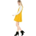 thumbnail image 3 of INSPIRE CHIC Robe Chasuble Salopette de Noël pour Femme Décor de Boutons Jupe Évasée à Bretelles Jaune TP, 3 of 6