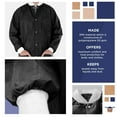 thumbnail image 3 of Disposable Lab Jacket, 33 Inches Long. Pack of 100 Black Disposable Hip-Length Workwear XX-Large. SMS 50 gsm Disposable Shirts with Snaps Front, Knit Cuffs, 3 Pockets. Unisex PPE Coat, 3 of 8