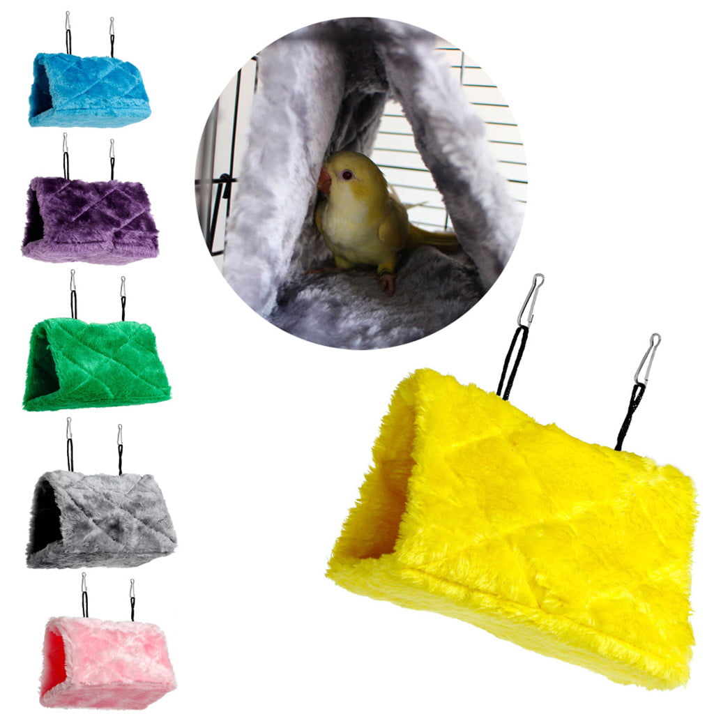 Plush Bird Parrot Snuggle Hammock Cage Happy Hut Tent Bed Bunk Toy Hanging Cave 