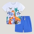 thumbnail image 2 of Baby and Toddler Boy Clothes Set 2-Piece Cartoon Cotton Summer Short Sleeve T Shirt And Shorts Kids Outfit Set 1-5 Year, 2 of 5