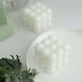 thumbnail image 2 of Efavormart 2 Pack | White 2" Bubble Cube Paraffin Wax Candles, Unscented Square Pillar Candle, Party Favor Gift, 2 of 11