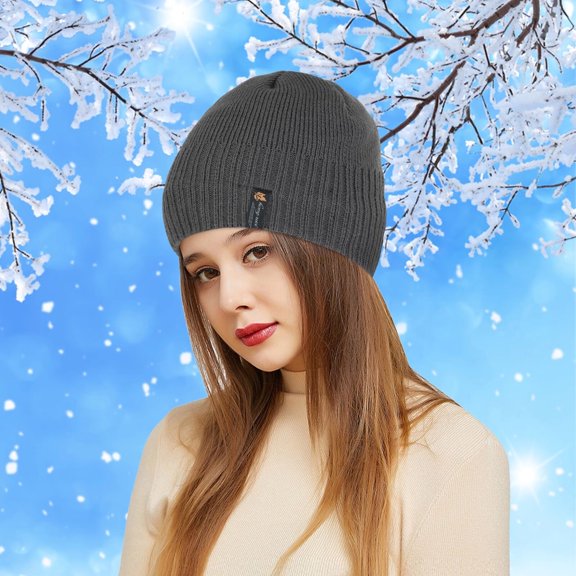 DOPI Stylish Hats Outdoor Winter Adult Neutral Keep Warm Printing Hats Plush Knitted Woolen Hat