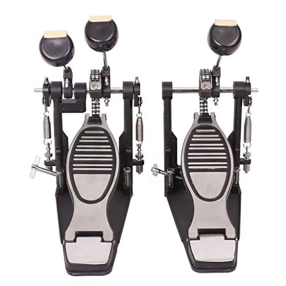 Double Bass Pedal,Heavy Duty Double Chain Double Bass Drum with Drum Beater Stick Kick Drum Pedal for Beginner Pro Drummers Instrument Accessory