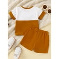 thumbnail image 3 of Bagilaanoe 2pcs Newborn Baby Boy Shorts Set Short Sleeve Contrast Color T Shirt Tops + Shorts 3M 6M 9M 12M 18M 24M Infant Casual Summer Clothes, 3 of 9