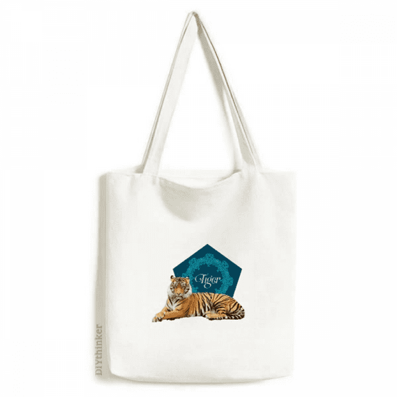 Star Feline Tiger Art Deco Fashion Tote Canvas Bag Shopping Satchel Casual Handbag