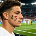 thumbnail image 4 of 3 Pcs Football Temporary Tattoos Football Team Tattoos Footballs Face Stickers for Touch Down Party Decorations Sports Themed Party plies, 4 of 6