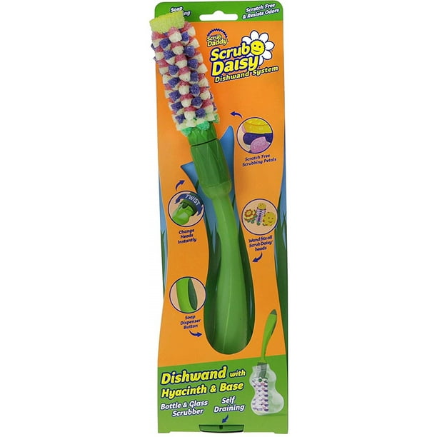 Scrub Daddy Scrub Daisy 3 Piece Hyacinth Bottle & Glass Scrubber Head