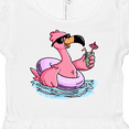 thumbnail image 4 of Inktastic Flamingo with Sunglasses Pool Float and Drink Girls Baby Dress, 4 of 5
