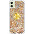 thumbnail image 2 of Glitter Clear Sparkly Bling Case for Samsung Galaxy A05, Flowing Liquid Quicksand Cover with Diamond Ring Holder Case for Samsung Galaxy A05  Gold, 2 of 14