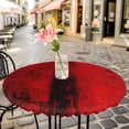 thumbnail image 6 of Red Round Tablecloth for 45-54 Inch Tables,Fitted Table Cover with Elastic Edge,Retro Oil Painting Modern Abstract Art Aesthetics Waterproof Outdoor Table Cloth Protector for Patio Garden Dinner, 6 of 9