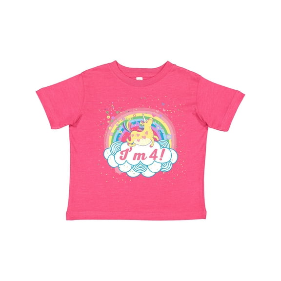 Inktastic 4th Birthday Unicorn Rainbow Cute Girls Girls Toddler T-Shirt