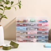 Novelinks 18 Pack Small Stackable Plastic Storage Box Containers Clear Hobby Art Craft Organizer Rectangle Box for Pencil Box Crayon Beads Jewelry ,Clear