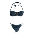 thumbnail image 5 of Micro-Swimsuits for Women 2 Piece Halter Swimwear Bandeau Swim Top String Underwear for Beach Holiday Vacation, 5 of 6