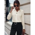 thumbnail image 1 of Chic Lapel Top Sleek Women Slim-Fit Shirt Long Sleeves Perfect for Spring/Fall Wear, 1 of 19