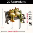 thumbnail image 4 of Yucurem Whimsical Frog Couple Bench Garden Ornament, 2D Romantic Frogs Couple Statues with Stake for Garden Lawn Courtyard Patio Decor Gifts, 4 of 4