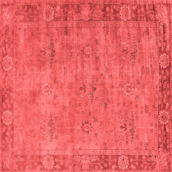 Ahgly Company Indoor Square Oriental Red Industrial Area Rugs, 5' Square
