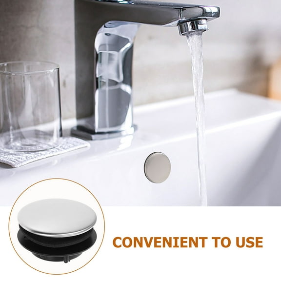 UPKOCH 2Pcs Sink Cover for Toilet Drain Plug in Silver for Bathrooms